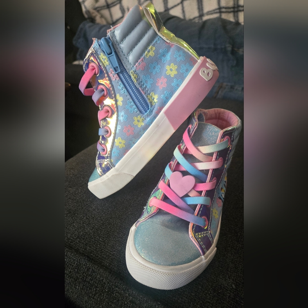 Colorful Kids High-Top Sneakers